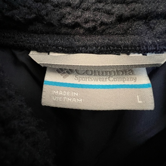 Columbia Navy Long Sherpa Jacket Coat large - Picture 9 of 12